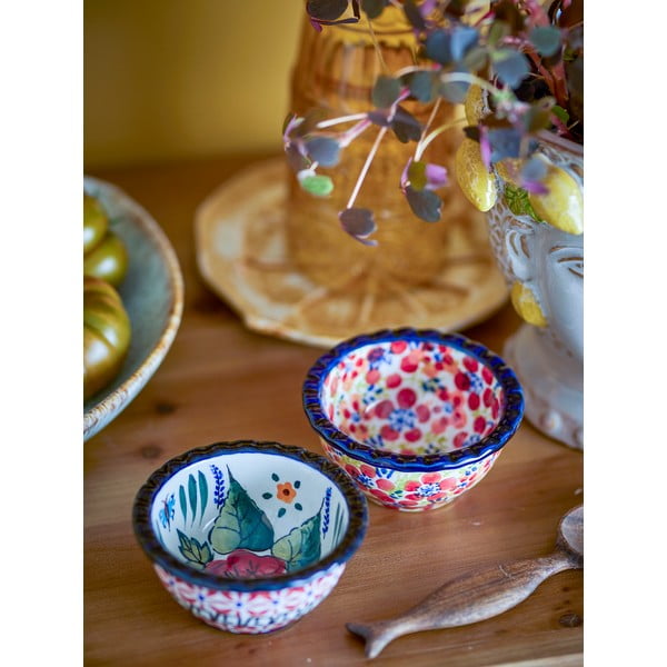 Czerwone kamionkowe miski do serwowania zestaw 2 szt. 95 ml Florist – Bloomingville-image-2