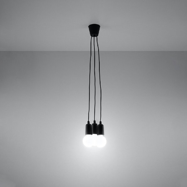 Czarna lampa wisząca 15x15 cm Rene – Sollux-image-4