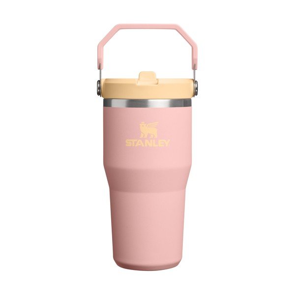 Brzoskwiniowy termos ze stali nierdzewnej 600 ml IceFlow™ Flip Straw 2.0 Tumbler Peach Rose – Stanley