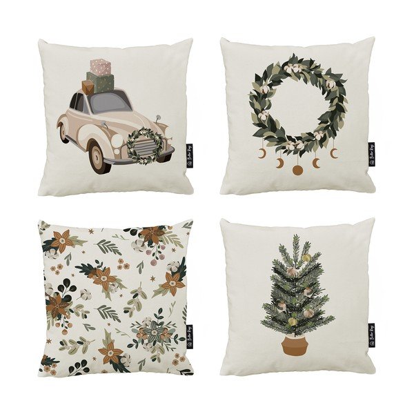 Poszewki na poduszki ze świątecznym motywem zestaw 4 szt. 45x45 cm Festive Mood – Butter Kings