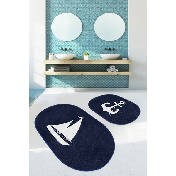 Niebieskie dywaniki łazienkowe zestaw 2 szt. 60x100 cm – Mila Home-image-2