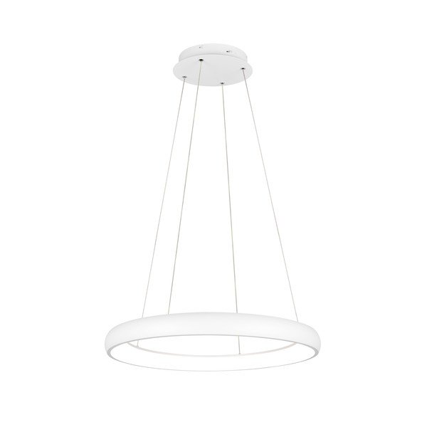 Biała lampa wisząca LED ze ściemniaczem i metalowym kloszem ø 75 cm Cardona – Trio-image-1