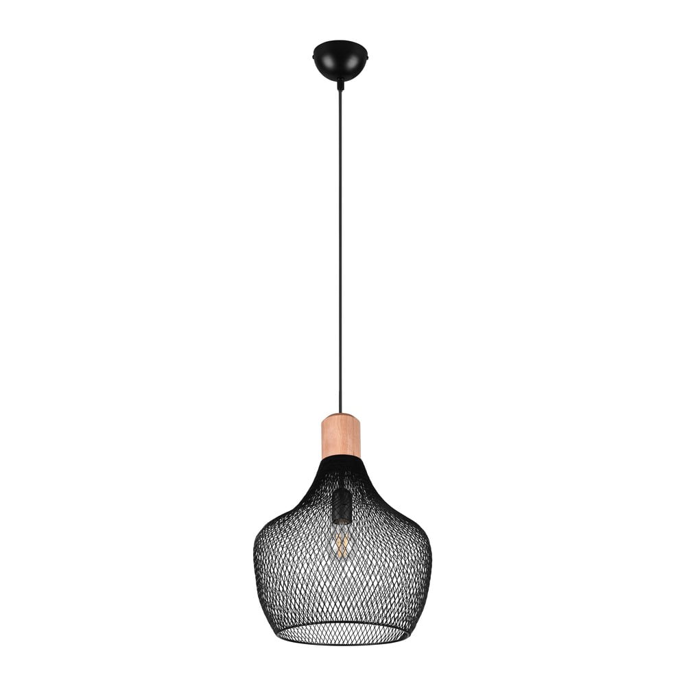 Czarna lampa wisząca z metalowym kloszem ø 33 cm Valeria – Reality