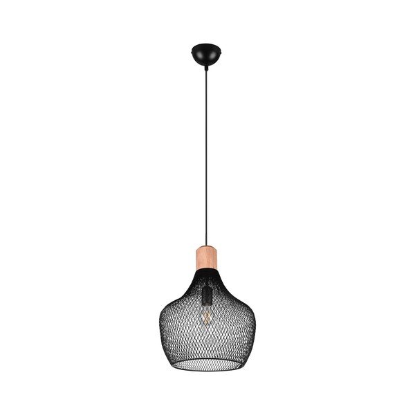 Czarna lampa wisząca z metalowym kloszem ø 33 cm Valeria – Reality