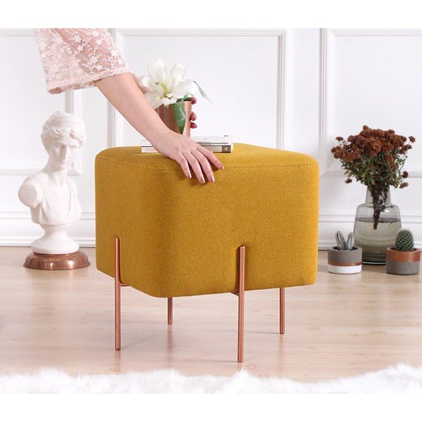 Musztardowy puf Copper – Artie-image-3