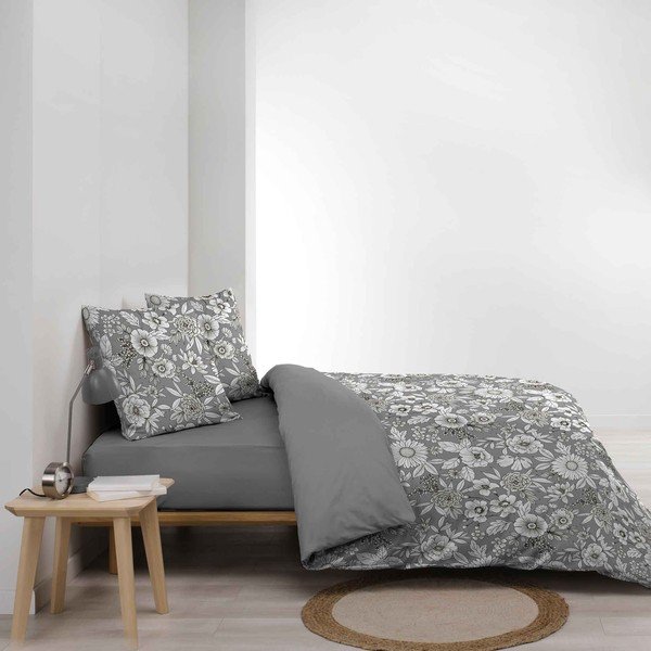 Biało-szara bawełniana pościel dwuosobowa 240x220 cm Milady – douceur d'intérieur-image-1