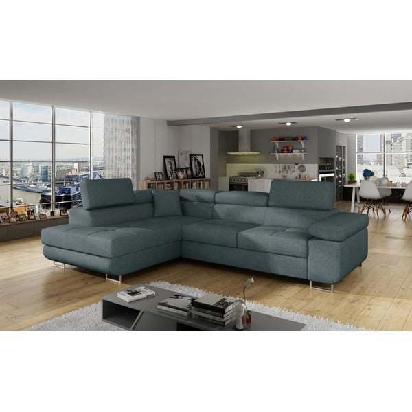 Niebieski rozkładany/ze schowkiem narożnik (lewostronny/w kształcie litery L) Anton – ELTAP-image-3