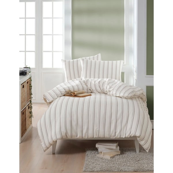 Beżowo-kremowa pościel jednoosobowa 140x200 cm Hamilton – Mijolnir