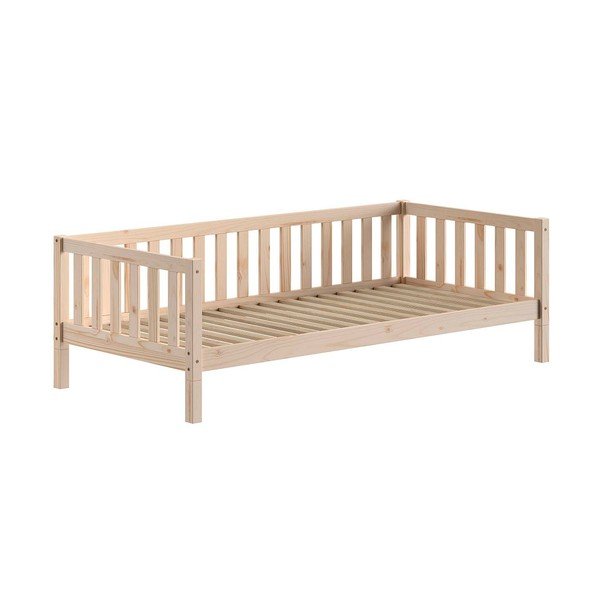 Łóżko dziecięce z litego drewna sosnowego ze stelażem 90x200 cm w naturalnym kolorze Dallas – Vipack