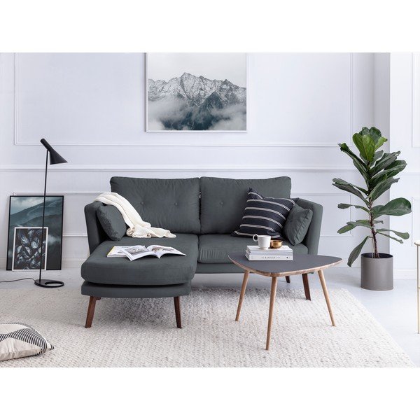 Szara sofa 3-osobowa Mazzini Sofas Elena, z szezlongiem po lewej stronie-image-1