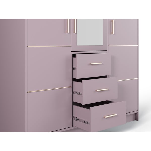 Różowa szafa z lustrem 147x200 cm Burren – Cosmopolitan Design-image-1