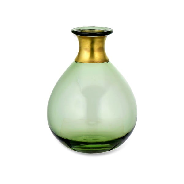 Zielony szklany wazon Nkuku Miza, wys. 16,5 cm