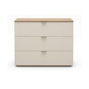 Kremowo-naturalna komoda w dekorze dębu 100x80x40 cm Dennis – Marckeric