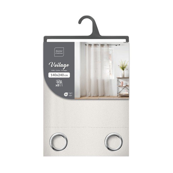 Firanka z woalu w kolorze kości słoniowej 140x240 cm Carlin – douceur d'intérieur-image-4