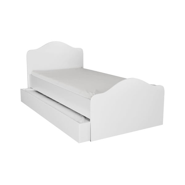 Białe łóżko jednoosobowe ze schowkiem 90x190 cm Kanguru – Kalune Design