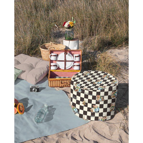 Biało-czarny taboret Asterix Checkerboard – Really Nice Things-image-1