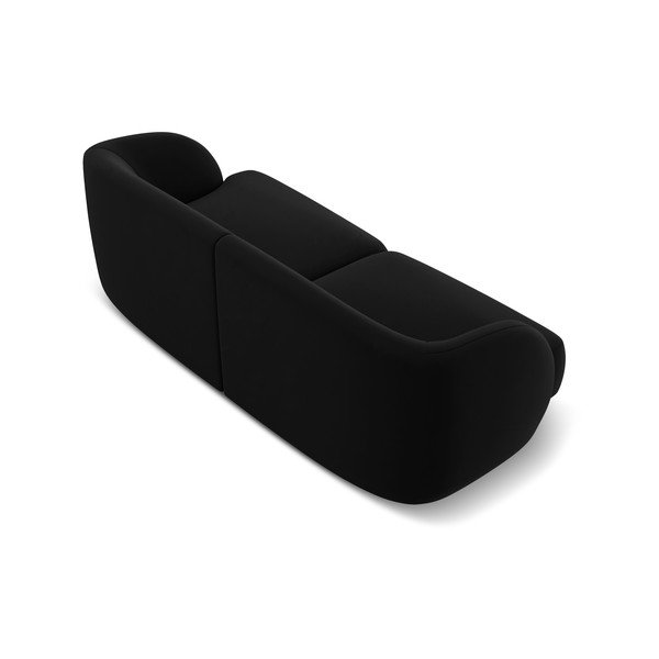 Czarna aksamitna sofa 184 cm Miley − Micadoni Home-image-2