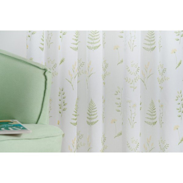 Biało-zielona firanka 140x245 cm Caledonia – Mendola Fabrics-image-3