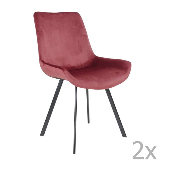 Zestaw 2 czerwonych krzeseł House Nordic Drammen