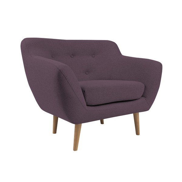 Fioletowy fotel z jasnymi nogami Mazzini Sofas Sicile-image-2