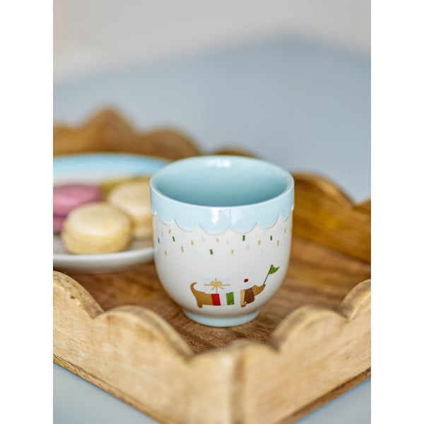 Niebiesko-kremowy kamionkowy kubek dla dzieci 150 ml Celebrate – Bloomingville Mini-image-1