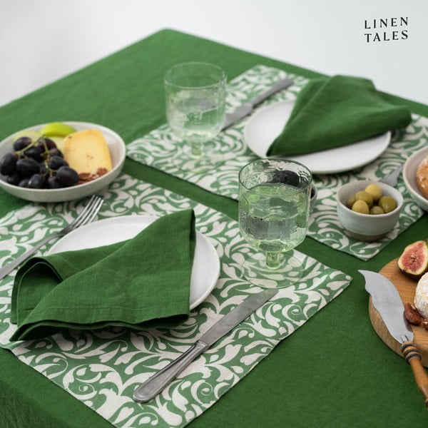 Lniany obrus 140x200 cm True Green – Linen Tales-image-1