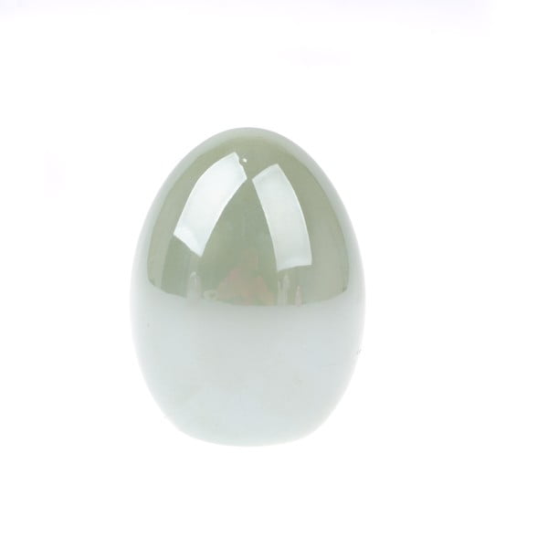 Zielone dekoracyjne jajko ceramiczne Dakls Easter Egg, wys. 8 cm