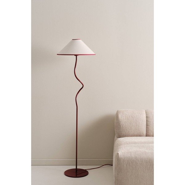 Czerwona/biała tekstylna lampa stojąca ze ściemniaczem (wysokość 148 cm) Juliet – Jotex-image-2