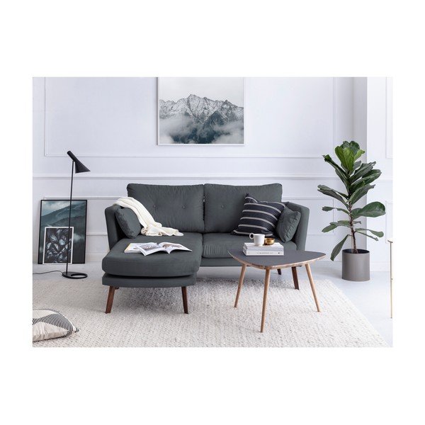 Szara sofa 3-osobowa Mazzini Sofas Elena, z szezlongiem po lewej stronie-image-2