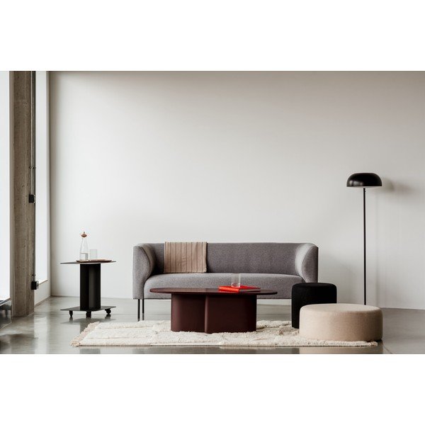 Bordowy stolik z blatem w dekorze dębu 50x115 cm Looi – noo.ma-image-3