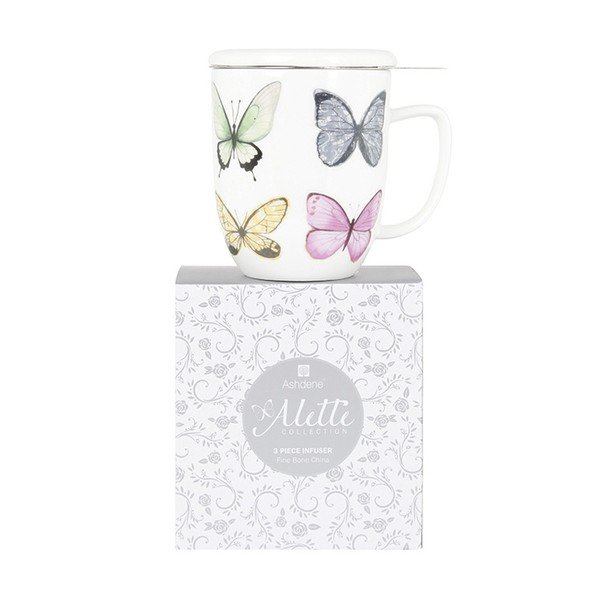 Kubek z porcelany kostnej z wieczkiem i stikiem Ashdene Alette, 350 ml-image-1