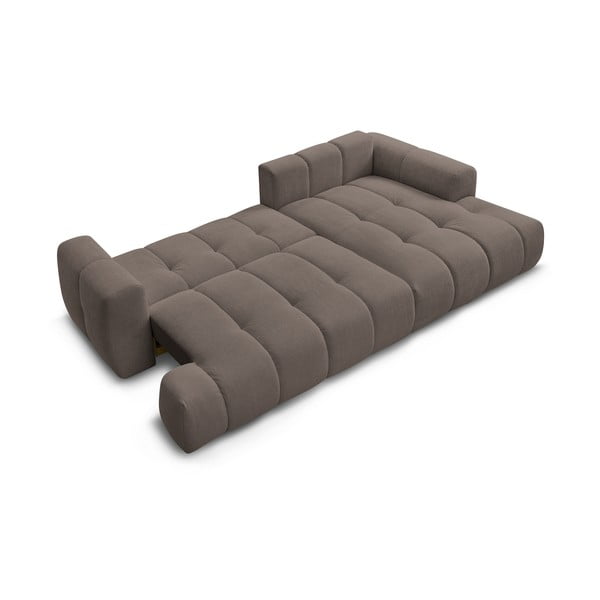 Szarobrązowy rozkładany/ze schowkiem narożnik (prawostronny/z szezlongiem) Fuji – Bobochic Paris-image-4