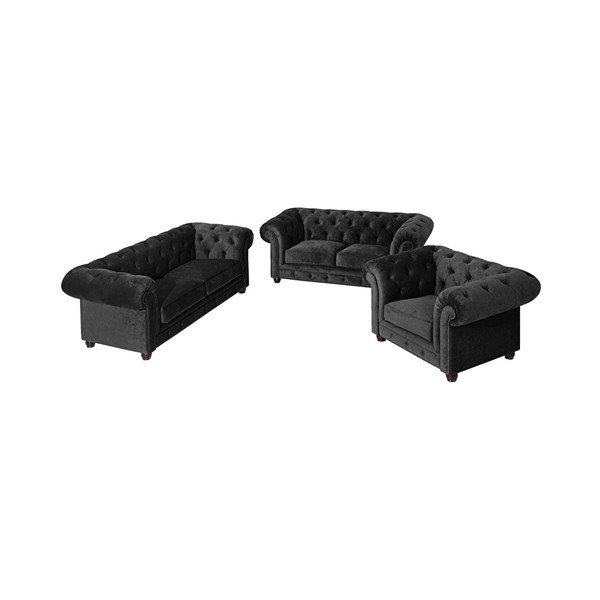 Czarna sofa Max Winzer Orleans Velvet, 216 cm-image-2