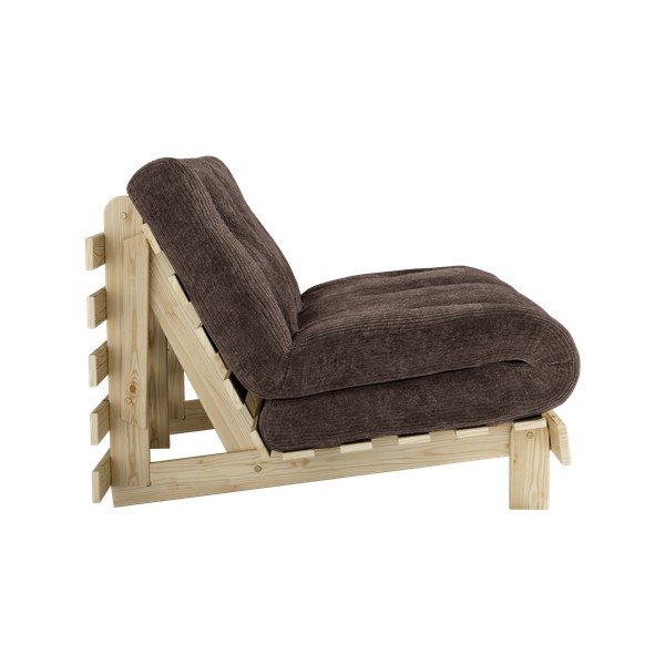 Ciemnobrązowa sztruksowa rozkładana sofa 140 cm Roots – Karup-image-4