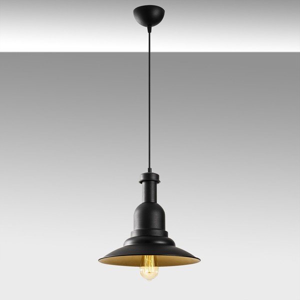 Czarna metalowa lampa wisząca Opviq lights Evgi-image-1