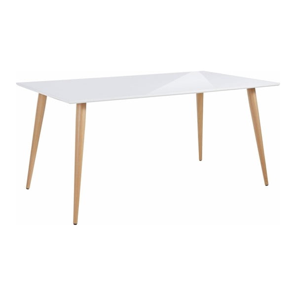 Biały stół z połyskiem Støraa Canton, 160 x 90 cm