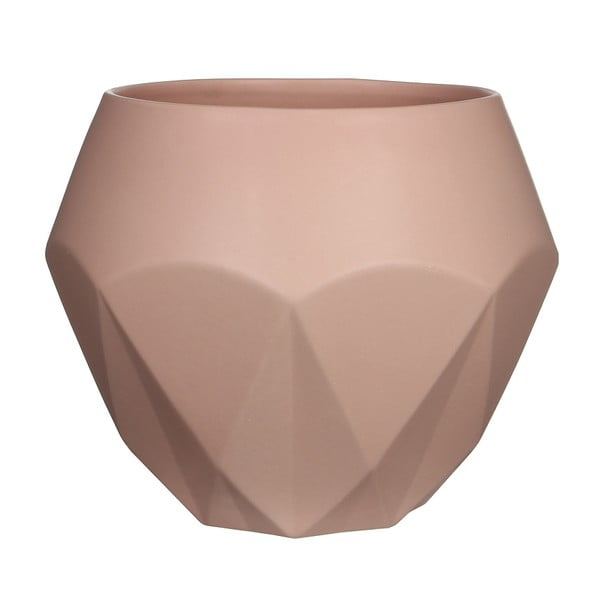 Różowa doniczka ceramiczna Mica Gem, 23x28,5 cm