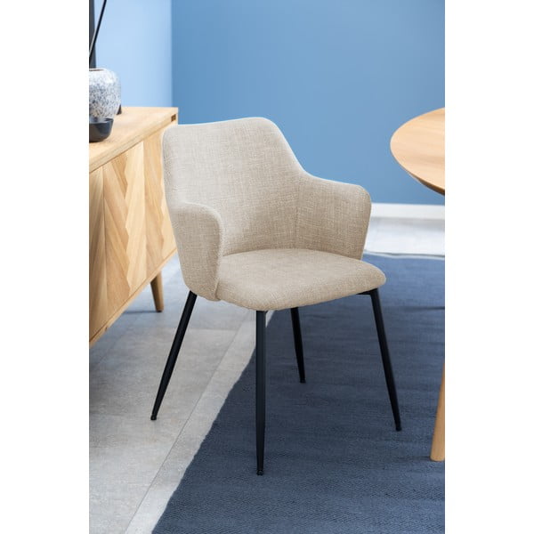 Kremowe tapicerowane fotele jadalniane zestaw 2 szt. Ilsa – Actona-image-2