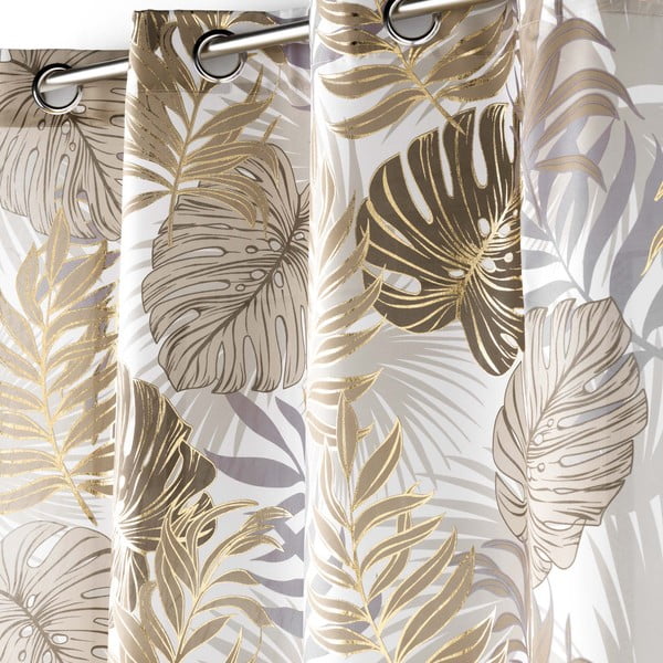 Zasłona w beżowo-złotym kolorze 140x280 cm Mogador – douceur d'intérieur-image-1