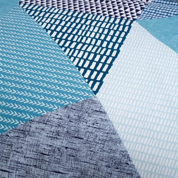 Zielononiebieska pościel jednoosobowa 135x200 cm Larsson Geo – Catherine Lansfield-image-4