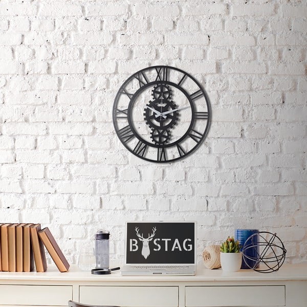 Metalowy zegar ścienny Industrial, 50x50 cm
