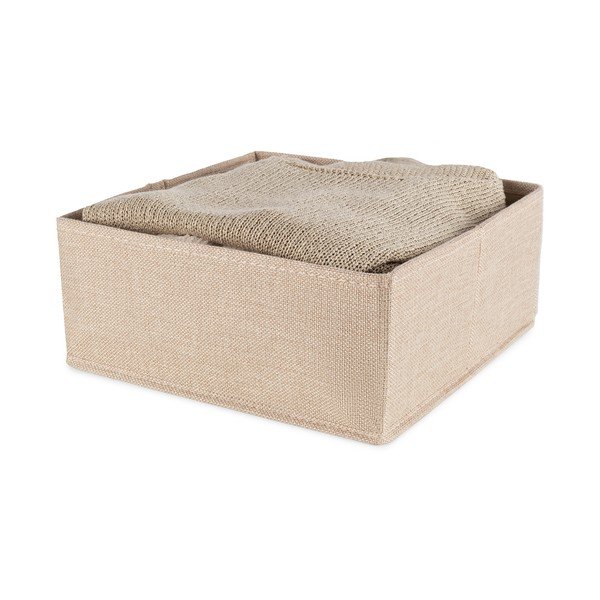 Beżowy tekstylny pojemnik 28x12x12 cm Sandy – Compactor-image-2
