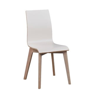 Białe krzesło do jadalni z jasnobrązowymi nogami Rowico Grace