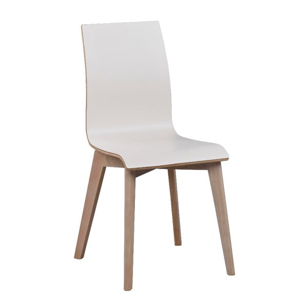 Białe krzesło do jadalni z jasnobrązowymi nogami Rowico Grace