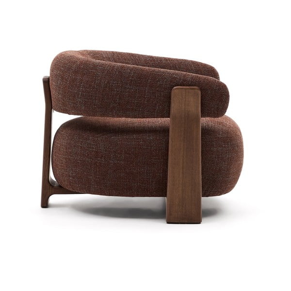 Brązowy fotel z tkaniny szenilowej Granite – Kave Home-image-3