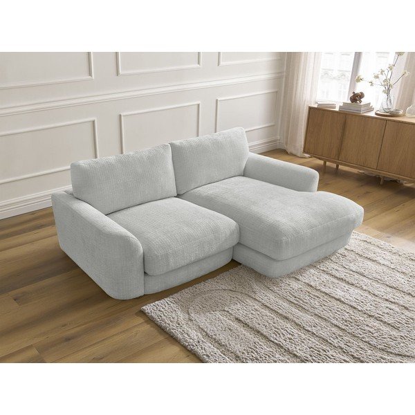 Jasnoszary narożnik z tkaniny szenilowej (prawostronny/z szezlongiem) Leonore – Bobochic Paris-image-3