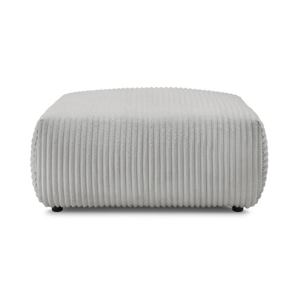 Jasnoszary sztruksowy podnóżek Lucien – Bobochic Paris