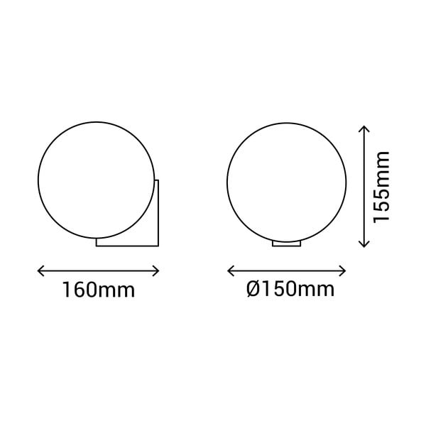 Czarny kinkiet SULION Obi, ø 15 cm-image-3