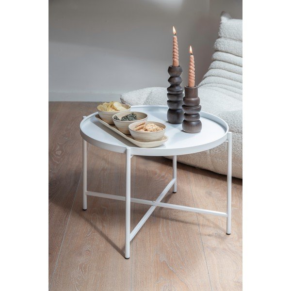 Biały metalowy okrągły stolik ø 50 cm Meseta  – Leitmotiv-image-2