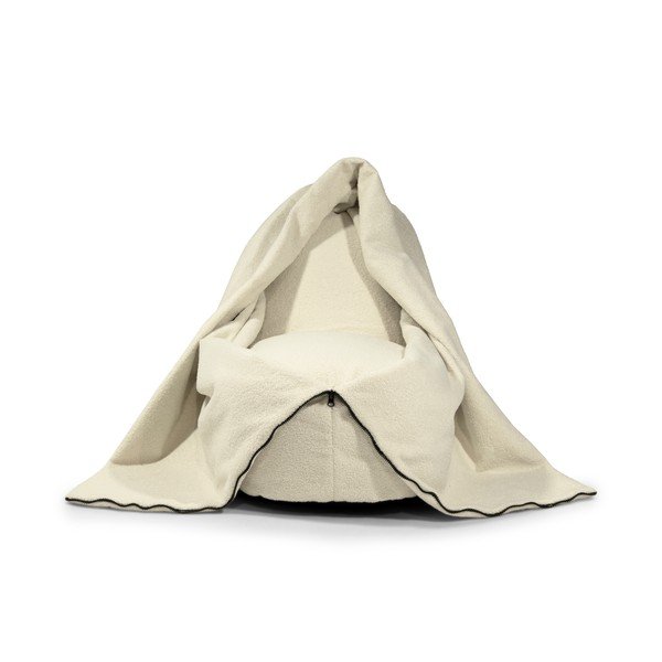 Brązowy dziecięcy worek do siedzenia z materiału bouclé Cocoon 100 – SLOWDOWN-image-3